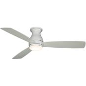 Fanimation Hugh 52" 3 Blade Hugger Indoor / Outdoor Ceiling Fan - Remote Control and LED Light Kit Included Matte White